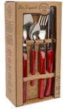 Lou Laguiole Rising Sun Bestek Set 24-delig Rood RVS