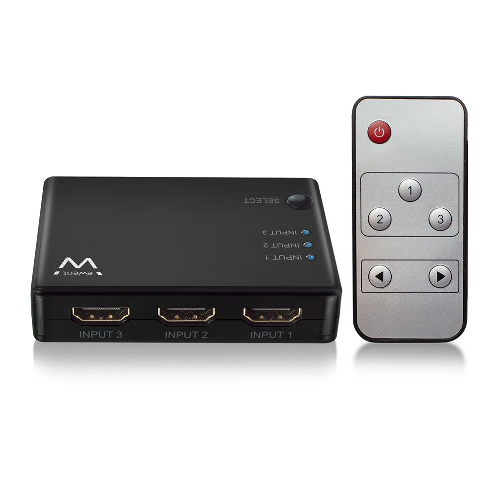 Ewent EW3730 4K HDMI Switch - 3-poorts - Zwart