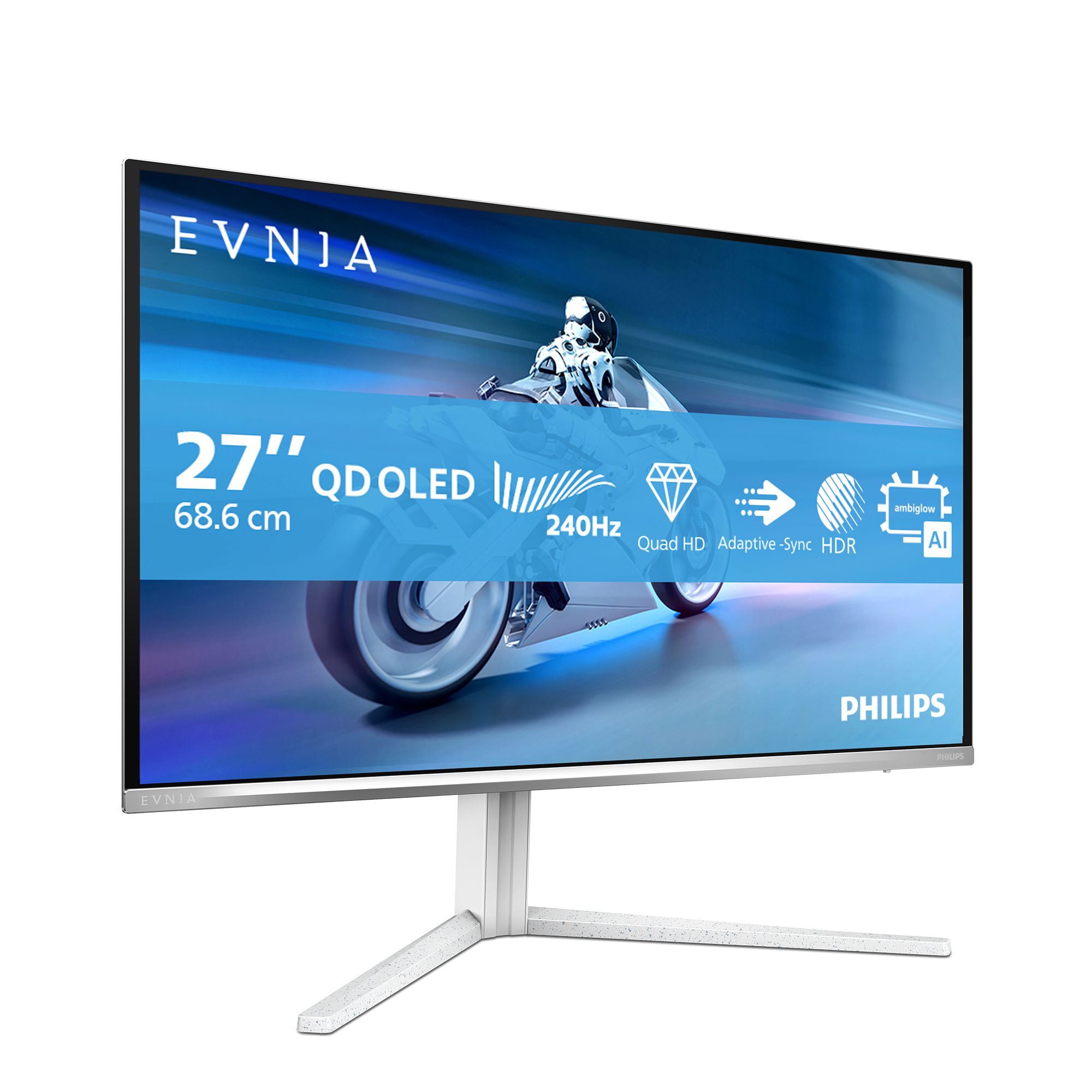 Philips Evnia 6000 27M2N6501L/00 26.5" Quad HD QD-OLED Gaming Monitor - White