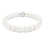 Swarovski Matrix armband, Crystal Pearl, Wit, Rodium toplaag