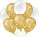 Paperdreams 21 jaar leeftijd thema Ballonnen - 24x - goud/wit - Verjaardag feestartikelen