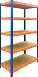 Merkloos Stellingkast - 200x100x50cm - tot 875 kg - blauw-oranje