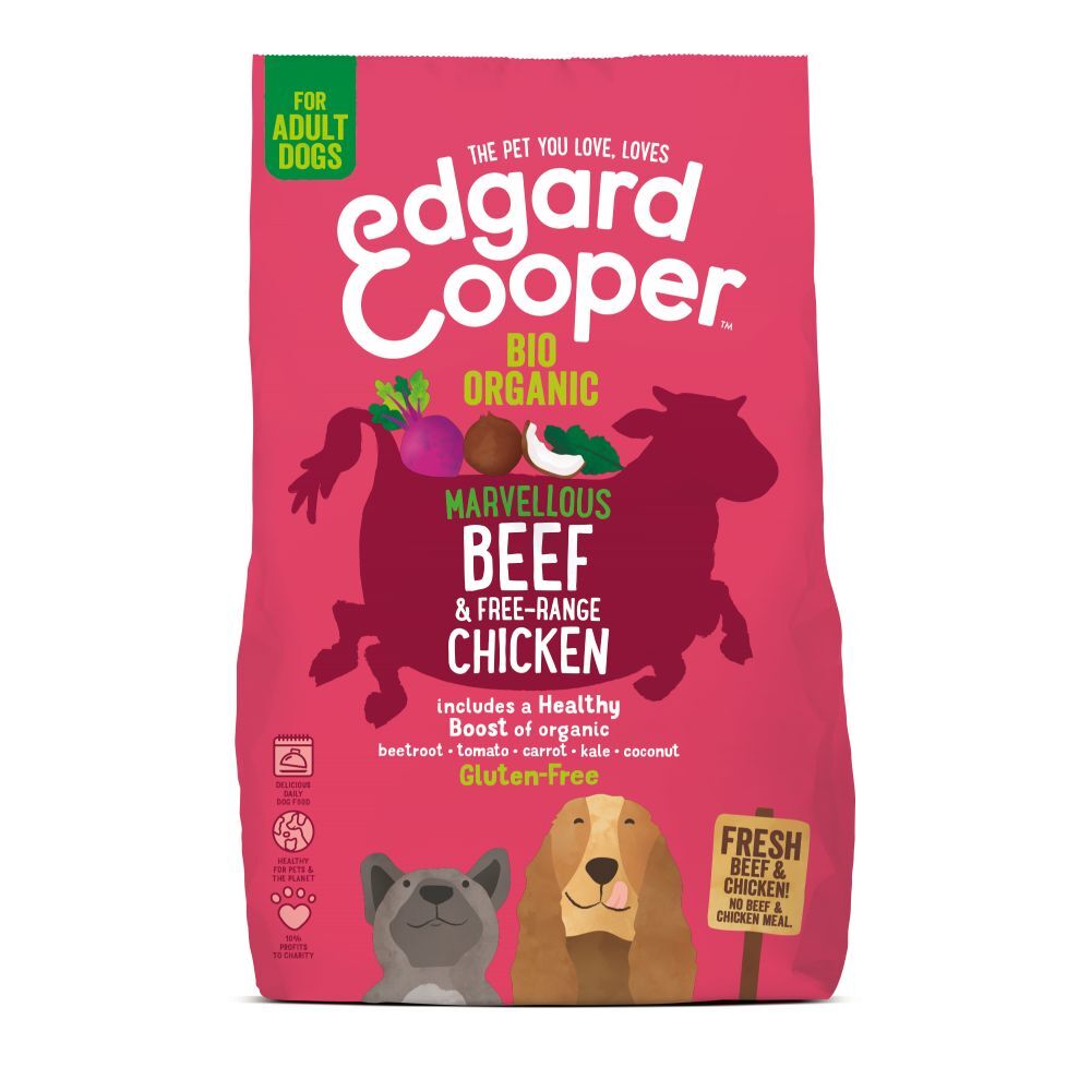 Edgard & Cooper Bio Organic Beef Adult Rund Kip Rode Biet Hondenvoer 7 kg Biologisch