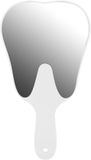 OEM Icecat Tandspiegel tandvormige handspiegel met kunststof handvat mondhygiëne-inspectie mondspiegel tandaccessoire voor tandkliniek thuis (wit)