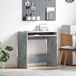 Maison Exclusive Bureau exclusif - Structure en béton gris, plateau en bois composite, dimensions : 77,5 x 43 x 79 cm