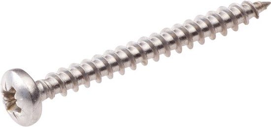 Hoenderdaal Fasteners Hoenderdaal Spaanplaatschroef RVS-A2 Cilinderkop Pozidrive 3.5 x 16 mm (200 stuks)