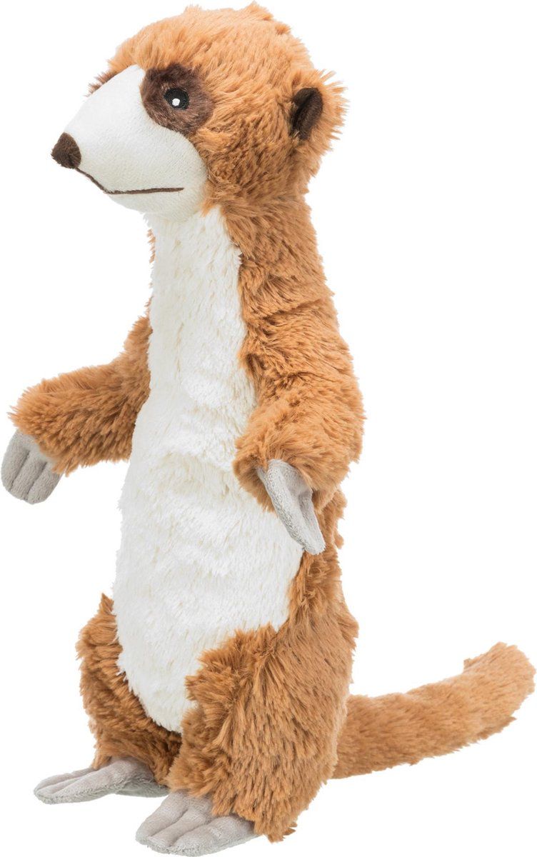 TRIXIE pluche stokstaartje met geluid 40 cm - bruin