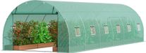 Serre, afmetingen 8,9 x 2,9 x 1,9 meter, verzinkt frame, PE-afdekking, groen