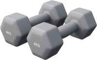 Gorilla Sports Vinyl Halterset 2 x 4 kg – Neopreen – Antislip – Ergonomisch – Grijs