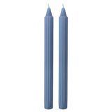 Cereria di Giorgio Risthò Dorische kaarsen voor kandelaars, was, dusty blue, 2,2 x 25 cm