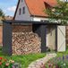 Albatros Profi gereedschapsschuur M - abri à outils avec auvent en bois pour 2,3m³ de bois, métal galvanisé anthracite (RAL 7016) | 366x127x161cm | abri de jardin résistant aux intempéries