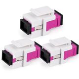 1aTTack.de 3x glasvezel keystone-connectoren OM4 (UPC of PC) SC-simplex female naar SC-simplex female multimode violet