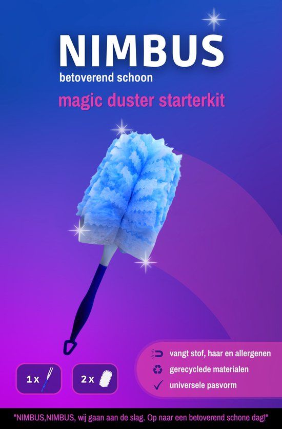 NIMBUS Magic Duster Starterkit - Handvat + 2 Navullingen - Geschikt voor Swiffer