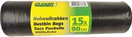 Cleany Vuilniszakken 90 Liter Zwart 60x90cm 15 stuks