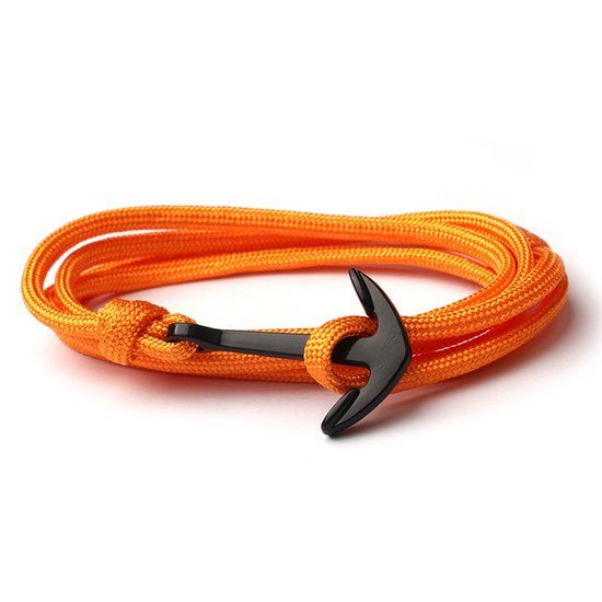LGT JWLS Anker armband Neon Oranje polyester koord