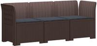 vidaXL 3-zits tuinbank met kussens, rattanlook, bruin