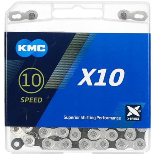 KMC X10 10-voudige ketting, 114 schakels, zilver/zwart