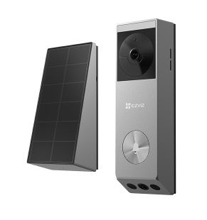 EZVIZ EP3x Pro Zilver - Draadloze Video Deurbel met Zonnepaneel - 2K HD - 32GB Opslag - AI Detectie