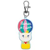 Draeger Paris – sleutelhanger voor kinderen – Mama Je t'aime, 12x3,4cm, Kunststof, Geen edelsteen
