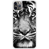 Apple iPhone 11 Tigre blanc et noir Verstevigd hoesje met sublimatie bedrukking