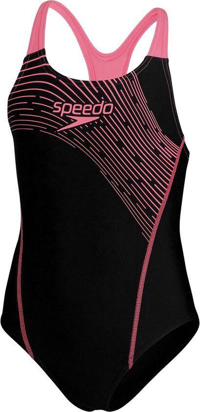 Speedo Medley Logo Medalist Sportbadpak - Zwart/Roze - Maat 176