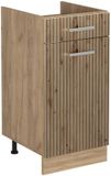 Vicco Keukenonderkast R-Line, Artisanaal eiken/Goudkleurig Eiken, 40 cm zonder werkblad