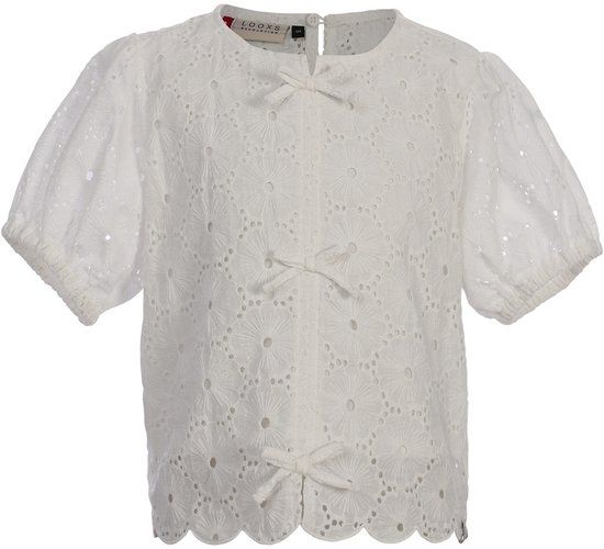 LOOXS Little 2612-7149-004 Meisjes Blouse - Wit - Maat 122