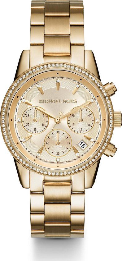 Michael Kors Ritz MK6356 Dames Horloge - Goudkleurig