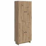 vidaXL - Kast - Set - 2 - st - Artisanaal - eiken - Bewerkt - hout