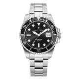 Jacques du Manoir JWG02801 - Heren - 43 mm - Zwart/Zilverkleurig