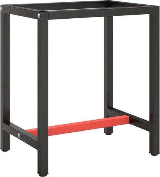 vidaXL Werkbankframe 70x50x79 cm Metaal Matzwart en Matrood