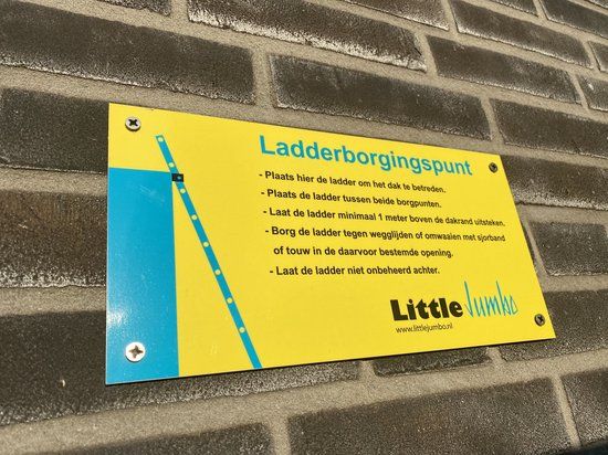 Littlejumbo klimmaterieel Aanduidingsbord tbv ladderborgingspunt