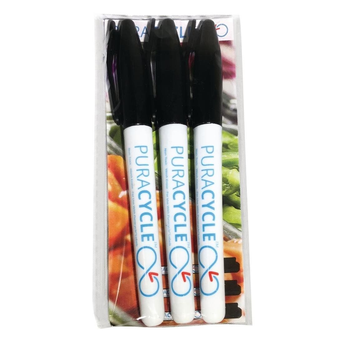 PuraCycle Panda PuraCycle niet-giftige markeerstiften zwart 3 Pack