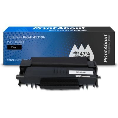 PrintAbout Huismerk Ricoh 413196 (SP-1000E) Toner Zwart | Compatibel | Zwart | 4500 pagina's