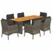 vidaXL 7-delige tuinset met kussens, poly rattan, grijs
