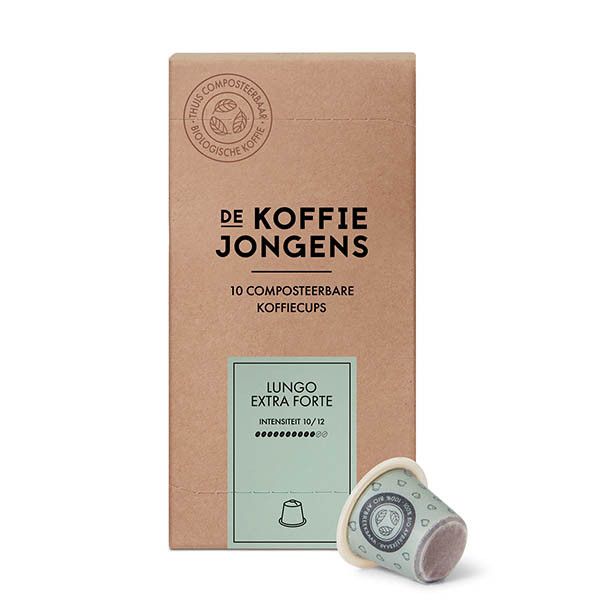 De koffiejongens Lungo Extra Forte koffiecups (10 stuks)