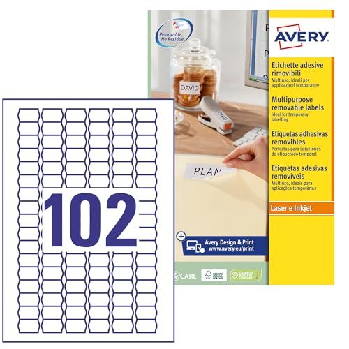 AVERY Zweckform L3410REV-25 prijs-etiketten 2.550 Stuk, 26 x 16 mm wit