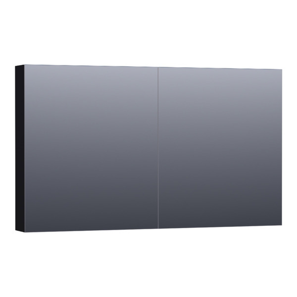 Saniclass Plain Spiegelkast 119x70x15cm Mat Zwart SK-PL120MZ