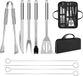 Markenlos Famanu Grill Accessoireset RVS Professioneel met Tas