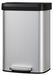 Poubelle en acier inoxydable avec couvercle - Poubelle à pédale - 50 litres - Rectangulaire - Fermeture douce - Argent