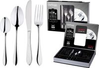 Cheffinger Service de couverts pour 6 personnes 24 pièces 18/10 acier inoxydable Couverts de table