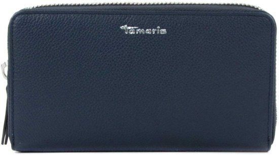 Tamaris Amanda Portemonnee Dames Leer Ritssluiting 15 Pasjes 8 Vakken Blauw 50011.500