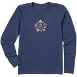 Life Is Good Dames Crusher T-shirt, lange mouwen katoen grafische T-shirts, herfst bladeren