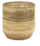 van der Leeden Rotan Lombok plantenmand grijs 21x20cm