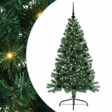 vidaXL Kunststof Voorverlichte Kerstboom met 150 LED Groen 150 cm PVC