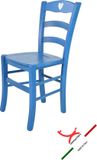 t m c s Tommychairs Cuore - Eetkamerstoel - 1 Stuk - Blauw - Hout