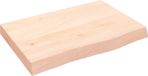 vidaXL Wastafelblad 60x40x(2-6) cm onbehandeld massief hout