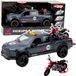 LEAN TOYS Pick-up avec éclairage moteur sonne gris 1:12