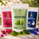 Mito Tea & Herbs Mito Matcha 3pack - Matcha - Blue Matcha - Pink Matcha pitaya poeder - Iced Matcha - Matcha poeder