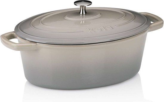 Kela Calido Braadpan, 4.0 L, Gietijzer, Licht Grijs, Ovaal